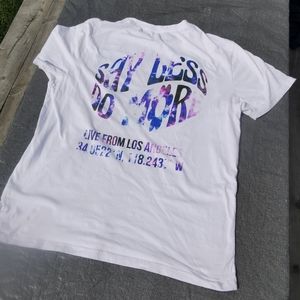YR Say Less Do More White and purple T shirt  large men's